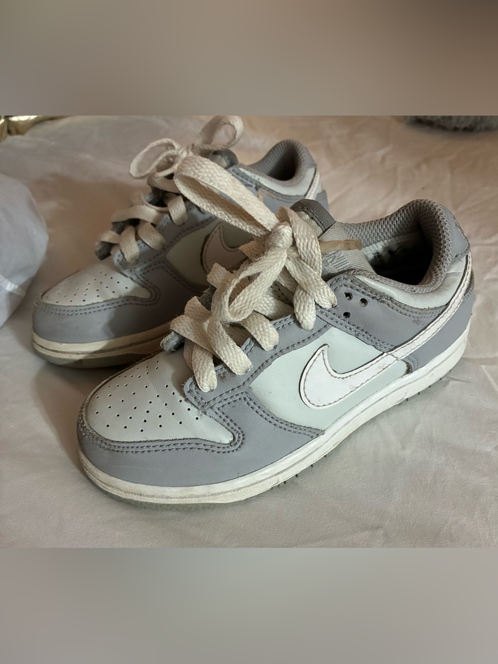 Nike Kids' White and Gray Low-Top Sneakers